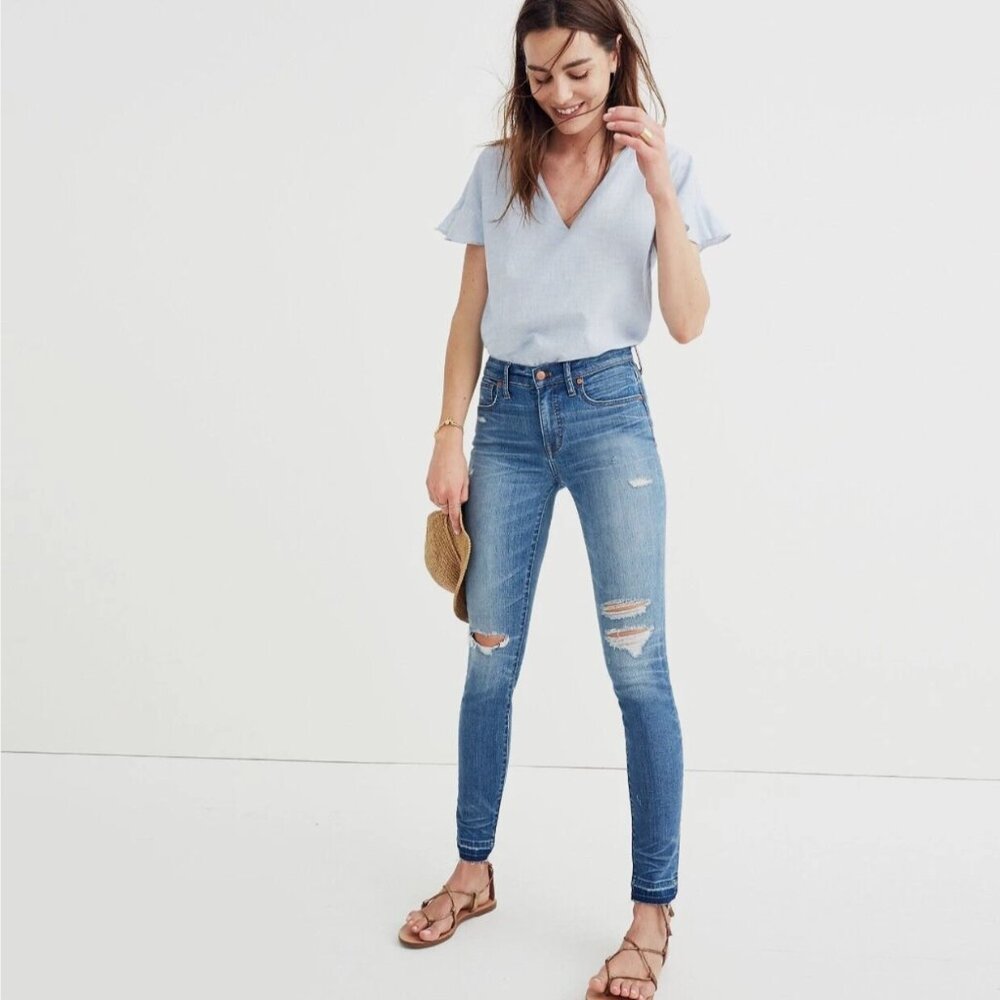 Madewell 9 High Rise Skinny Jeans Women’s Size 27 Distressed Y2K Denim Skinny